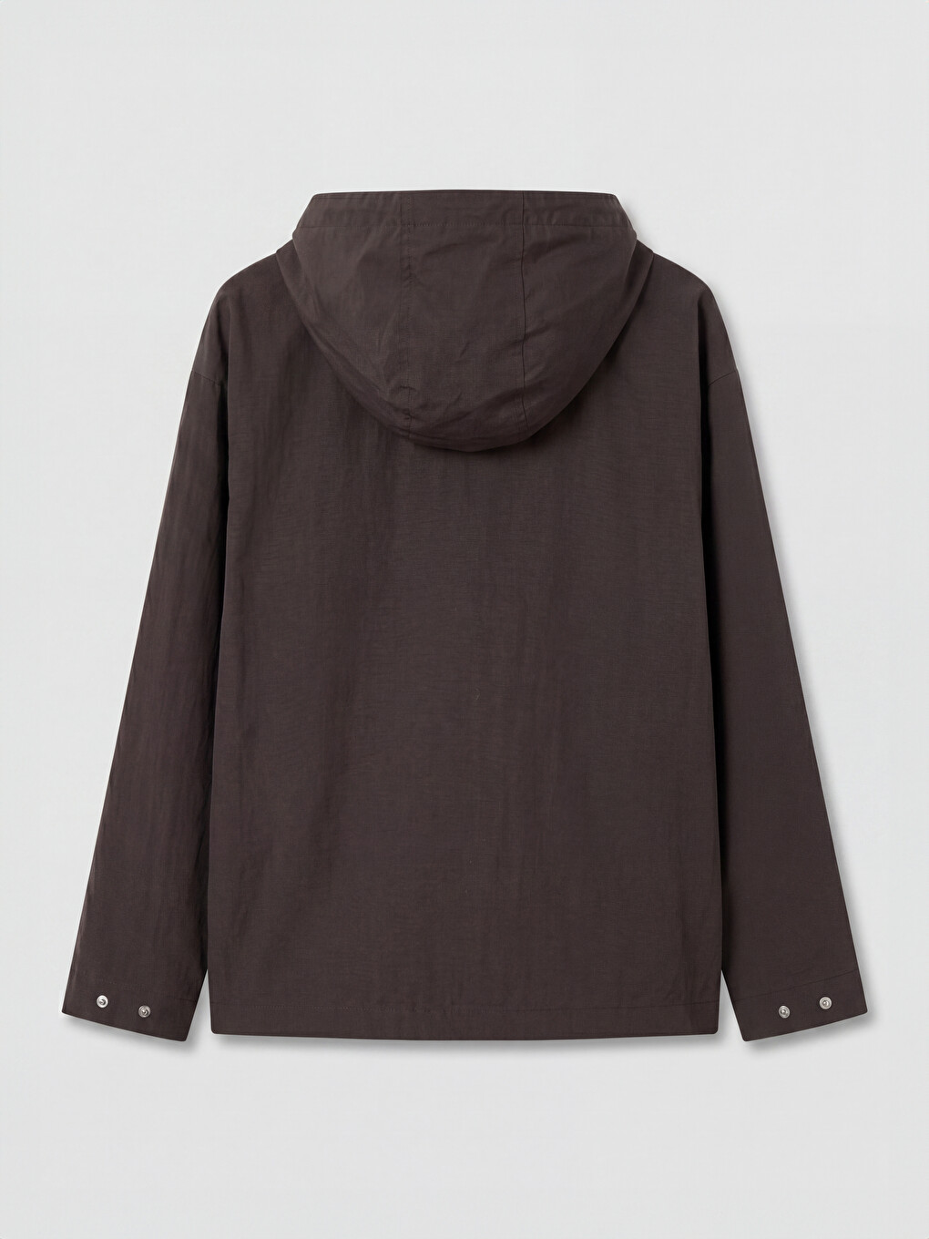 Kahverengi Kapüşonlu Oversize Kadın Yağmurluk-6