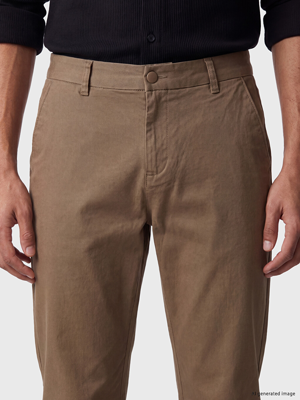 Slim Fit Men's Gabardine Trousers-2