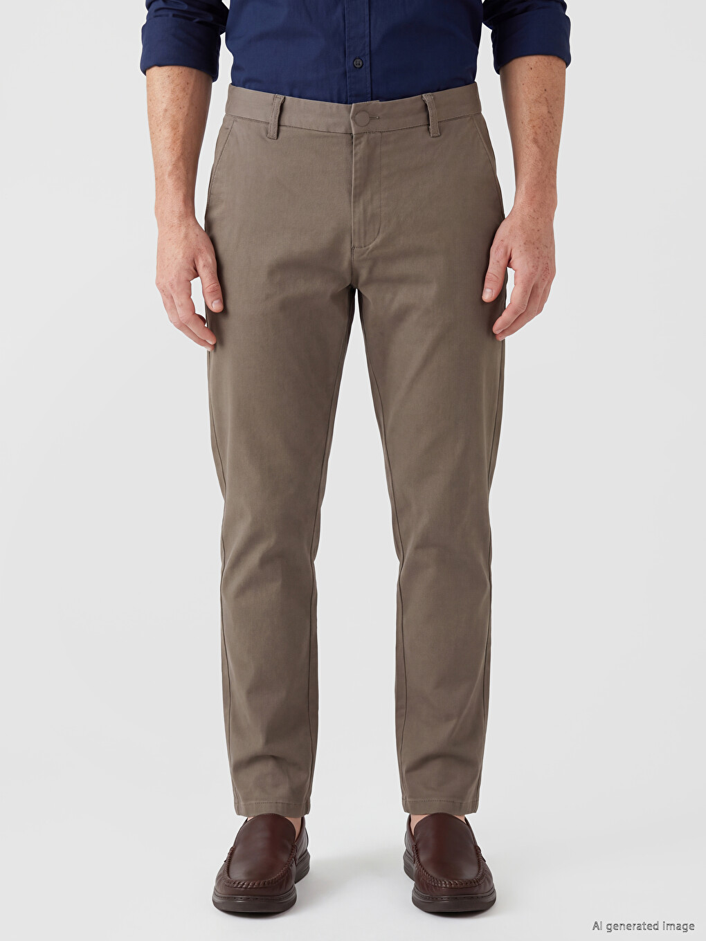 Pantaloni Gabardină Slim Fit Bărbați-1