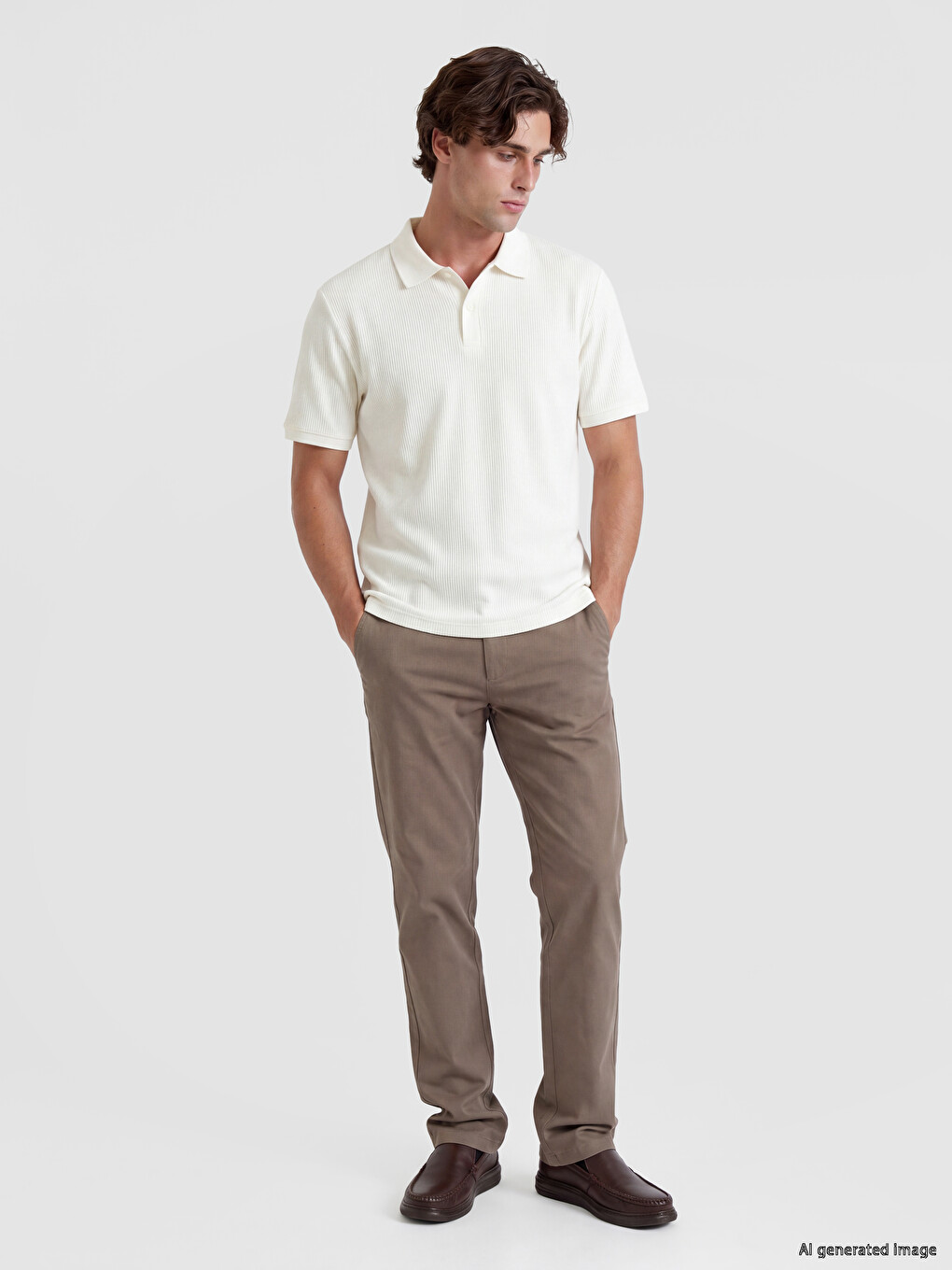 Pantaloni Slim Fit Gabardină Bărbați