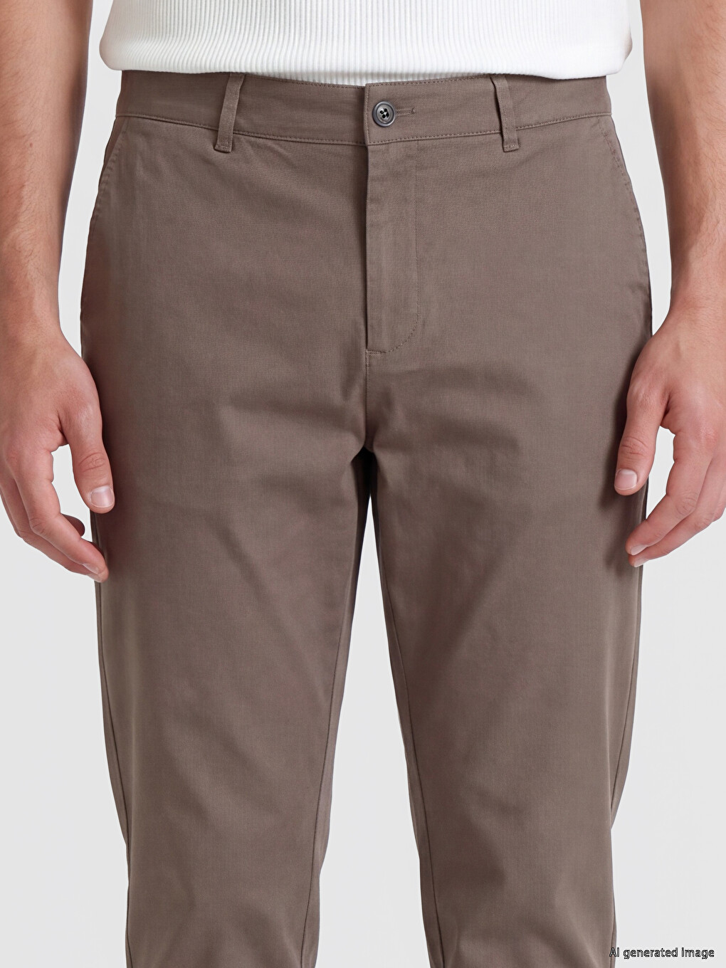 Pantaloni Slim Fit Gabardină Bărbați-2