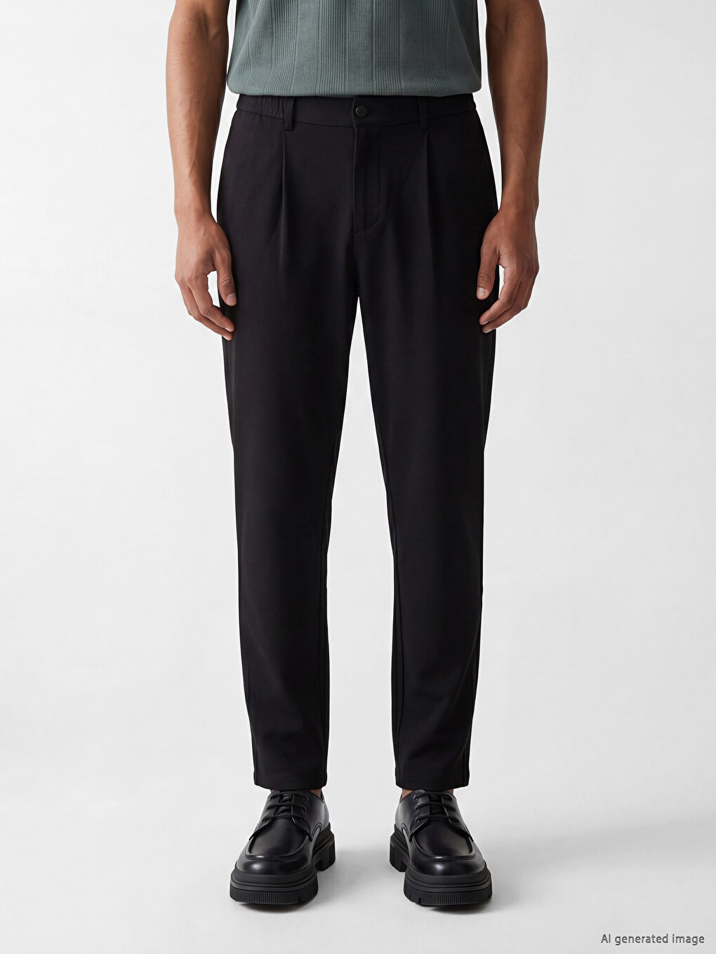 Slim Fit Pleated Men's Trousers-1