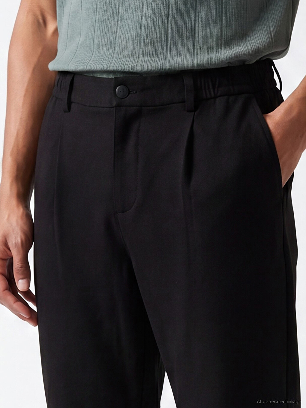 Slim Fit Pleated Men's Trousers-2