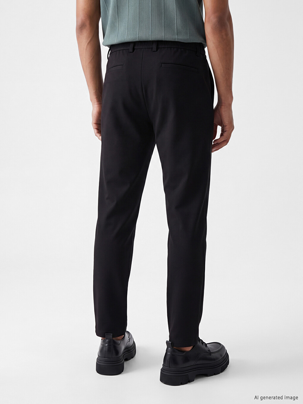 Slim Fit Pleated Men's Trousers-3