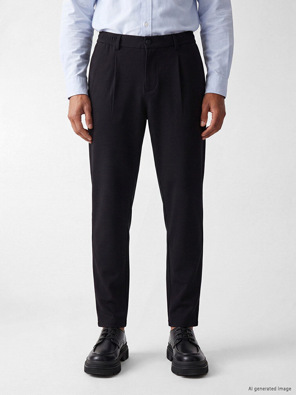 Slim Fit Men's Pleated Trousers-1