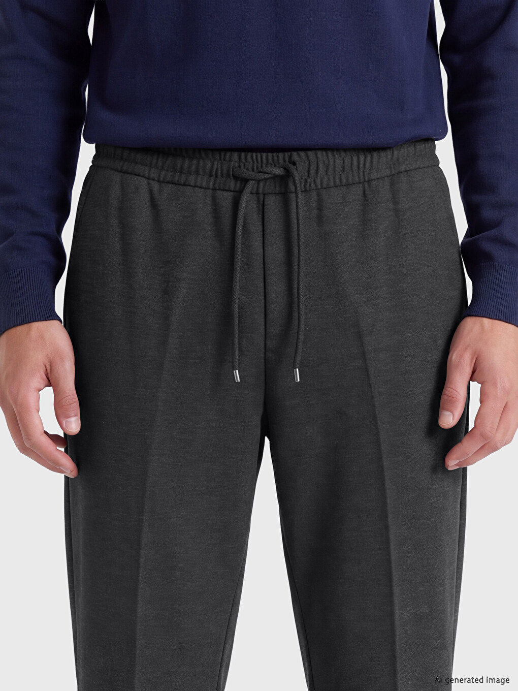 Antrasit Standart Kalıp Gabardin Erkek Pantolon-2