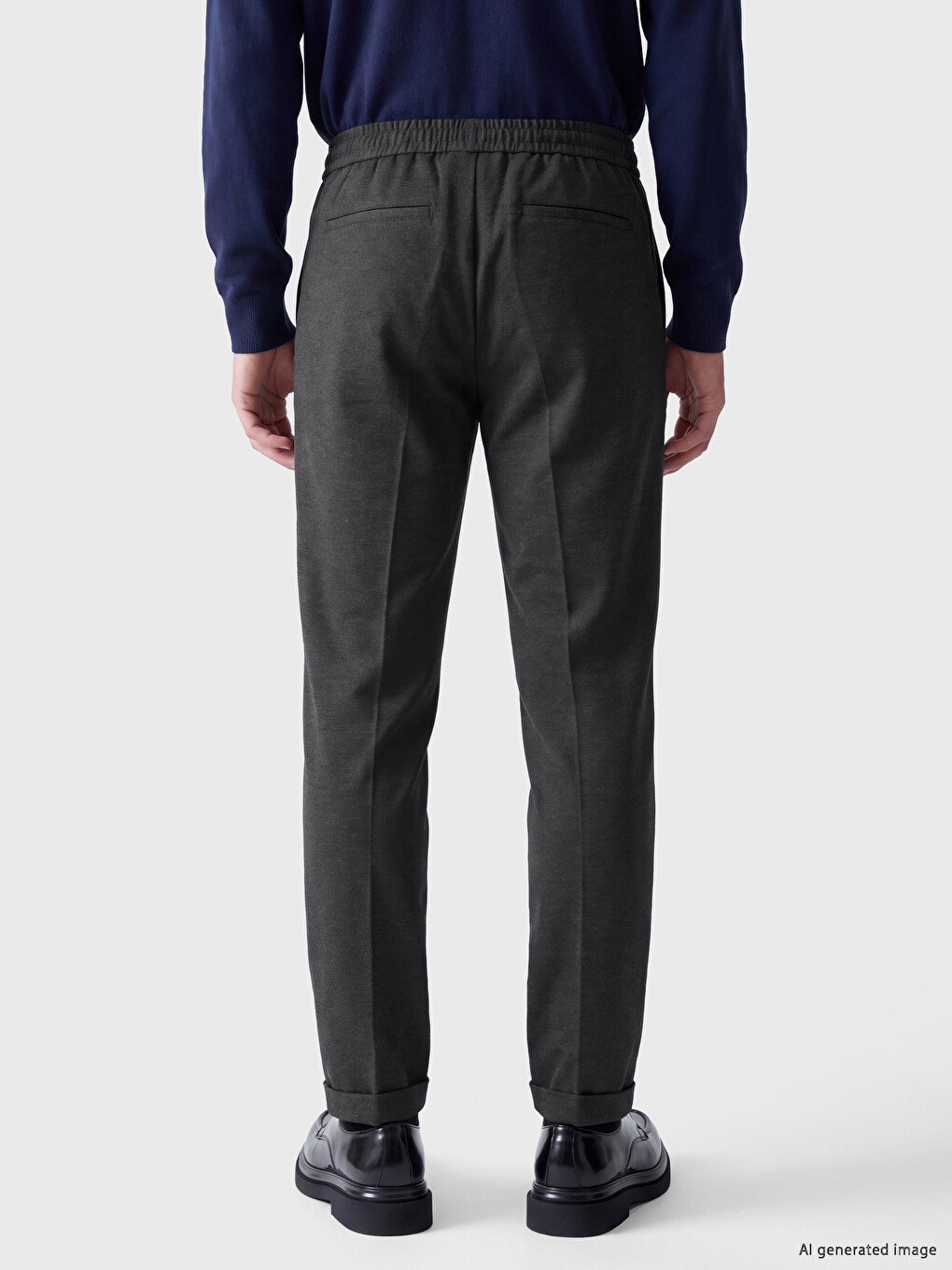 Antrasit Standart Kalıp Gabardin Erkek Pantolon-3