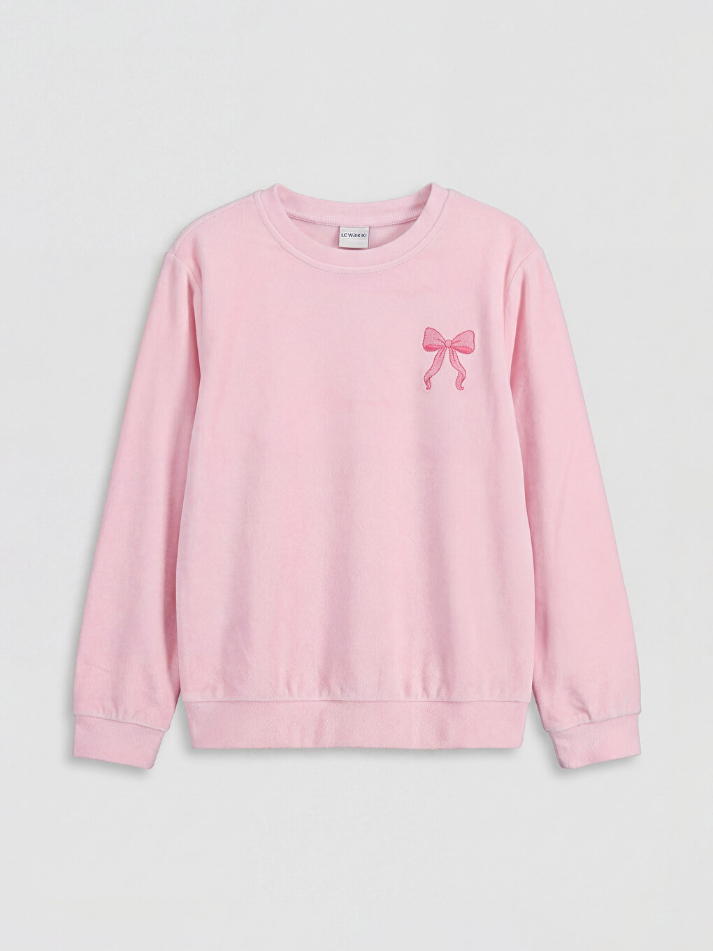 Velvet Crew Neck Girls' Pyjamas Set-1