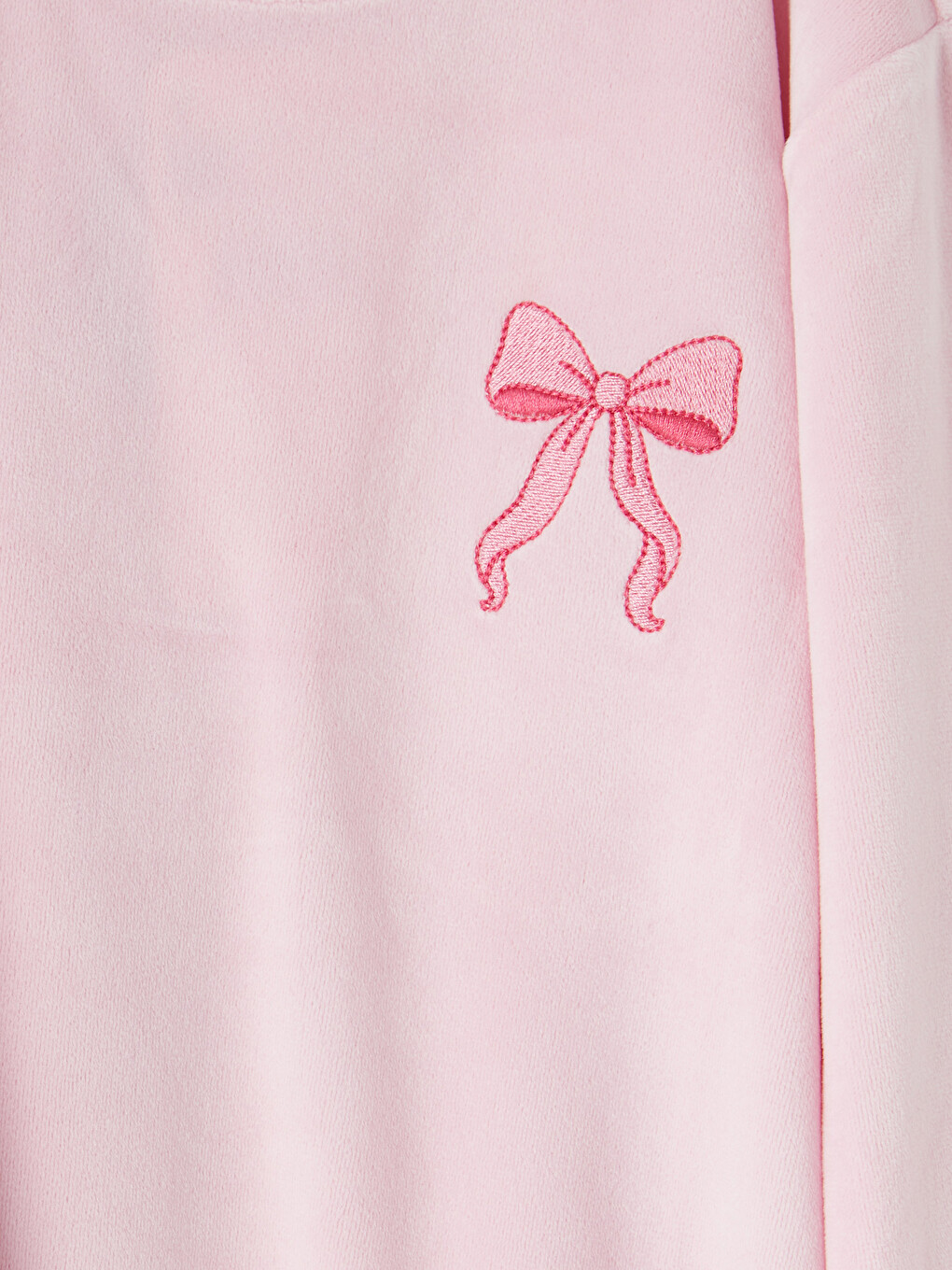 Velvet Crew Neck Girls' Pyjamas Set-5