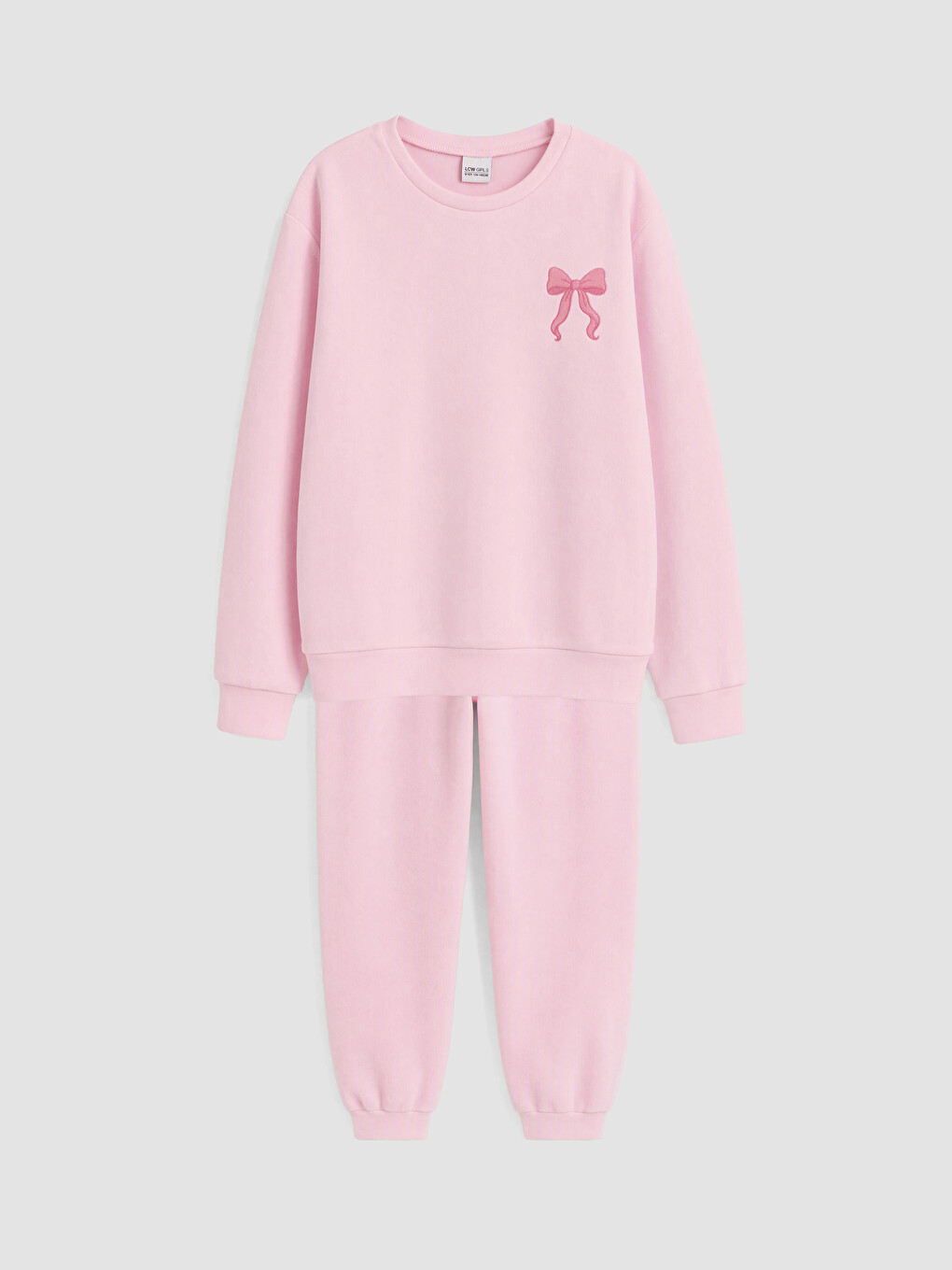 Pembe Nakışlı Kız Çocuk Polar Pijama Takımı-1