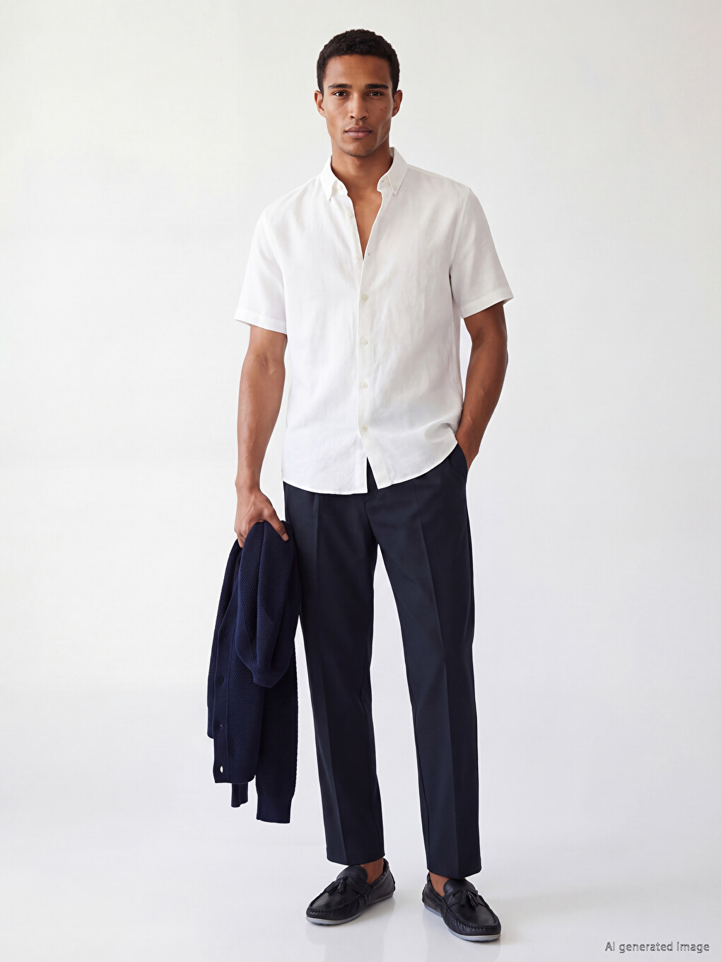 Man Navy Trousers
