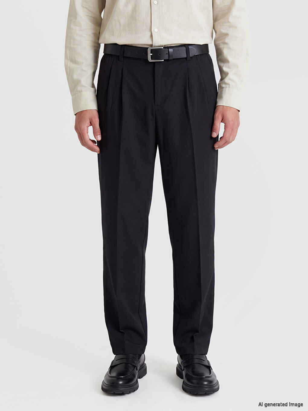 Relax Fit Falten Herren Hosen-1