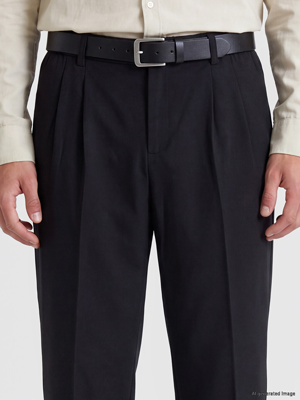 Relax Fit Falten Herren Hosen-2
