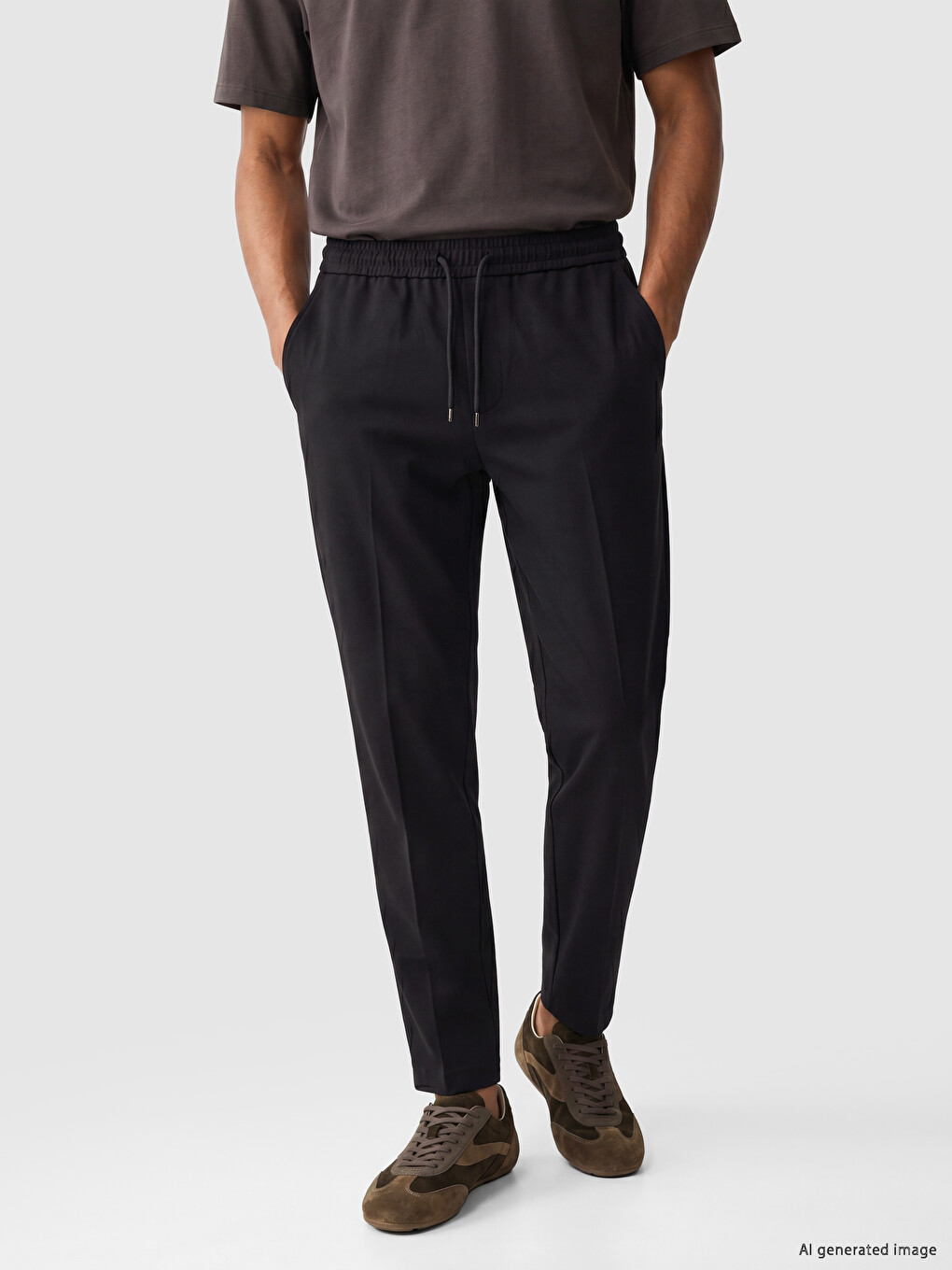 Regular Fit Gabardine Men's Trousers-1