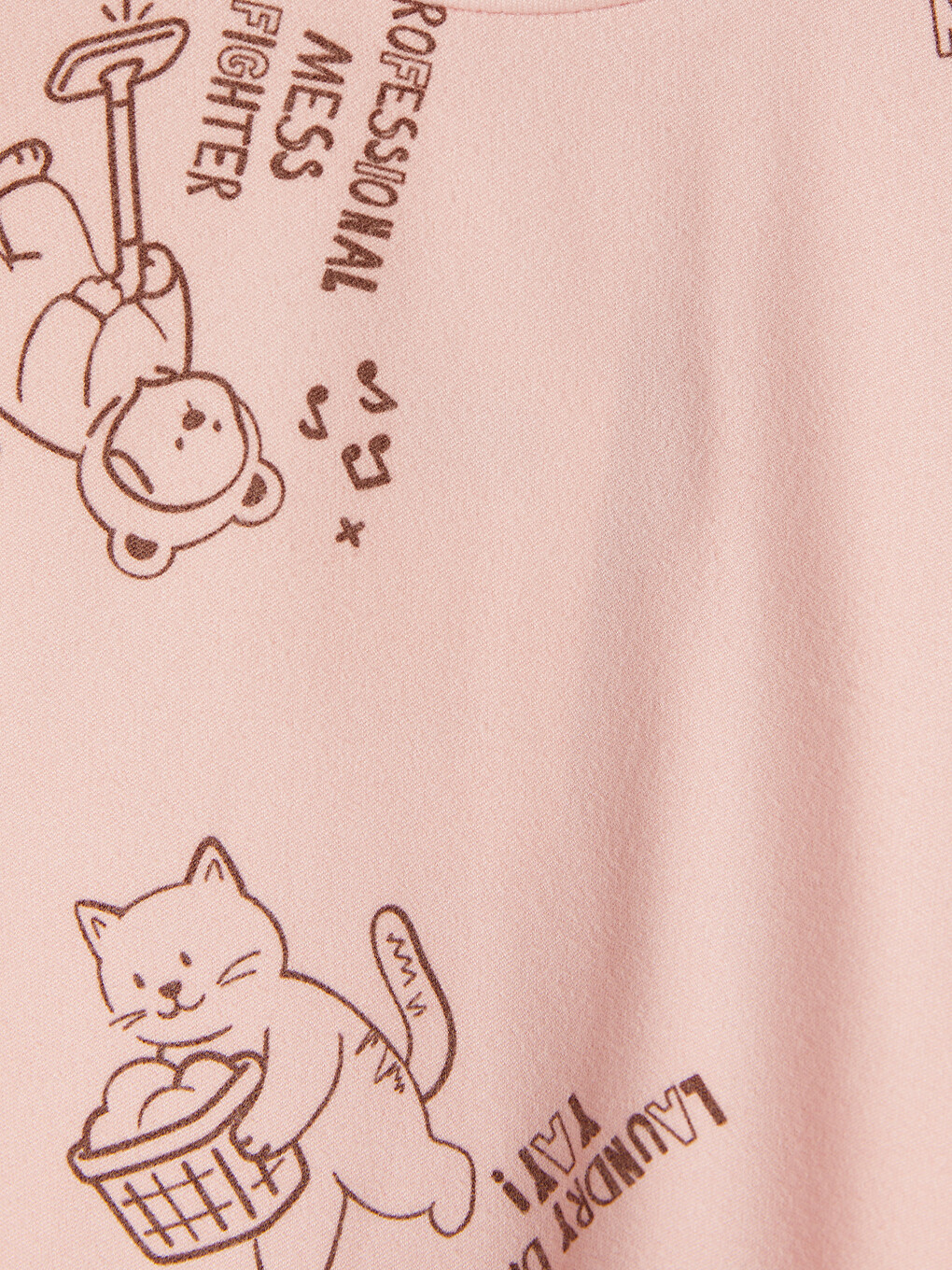 Pembe Bisiklet Yaka Kız Çocuk Pijama Takım-2