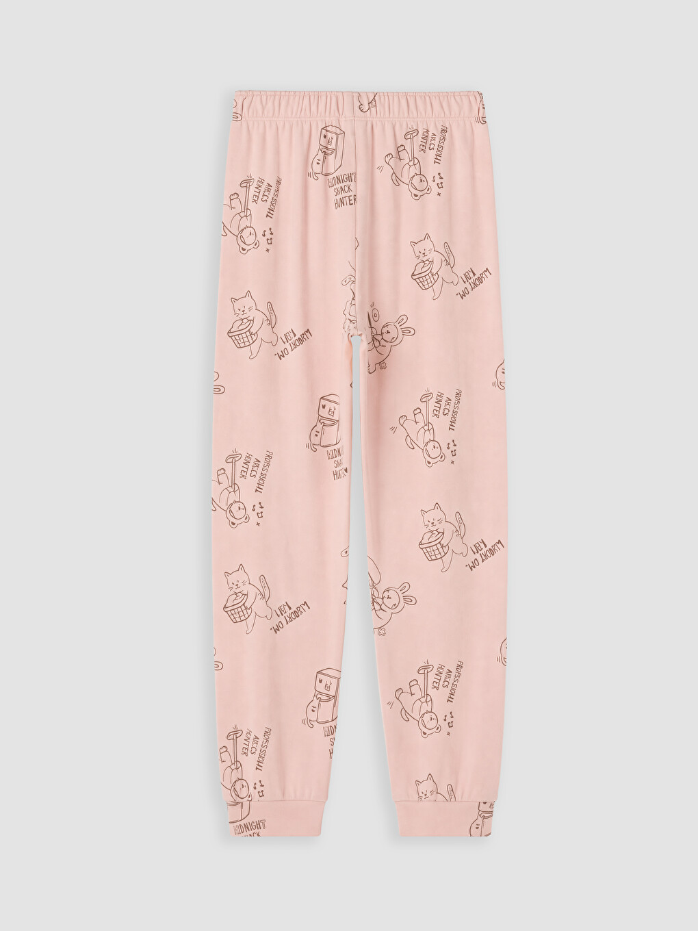 Pembe Bisiklet Yaka Kız Çocuk Pijama Takım-6