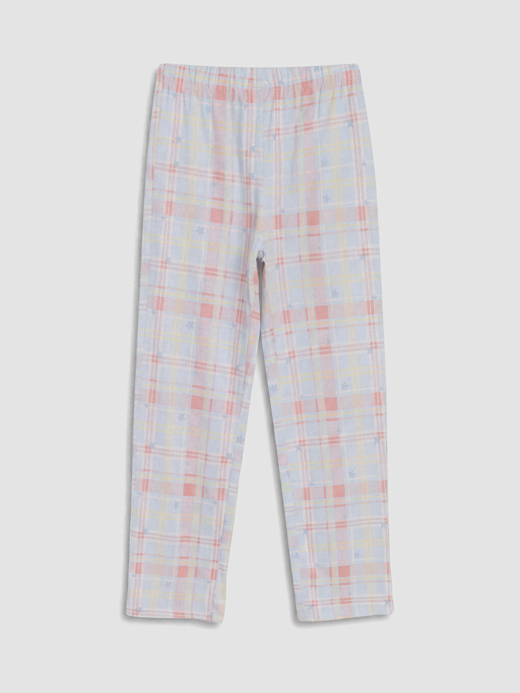 Mavi Ekose Kız Çocuk Pijama Alt-1