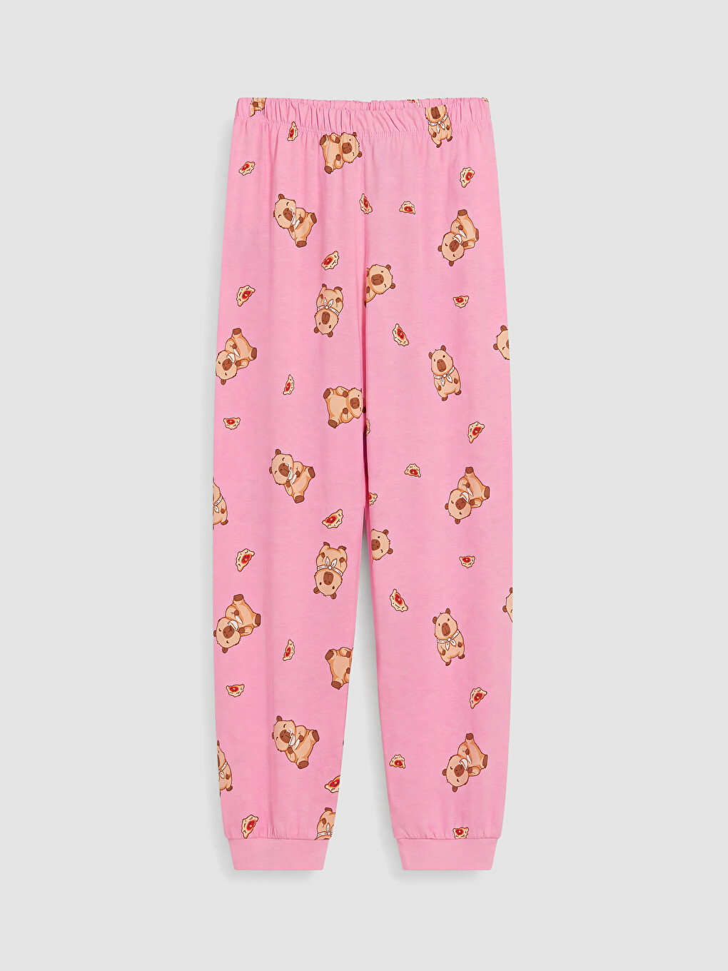 Pembe Bisiklet Yaka Baskılı Kız Çocuk Pijama Takım-4