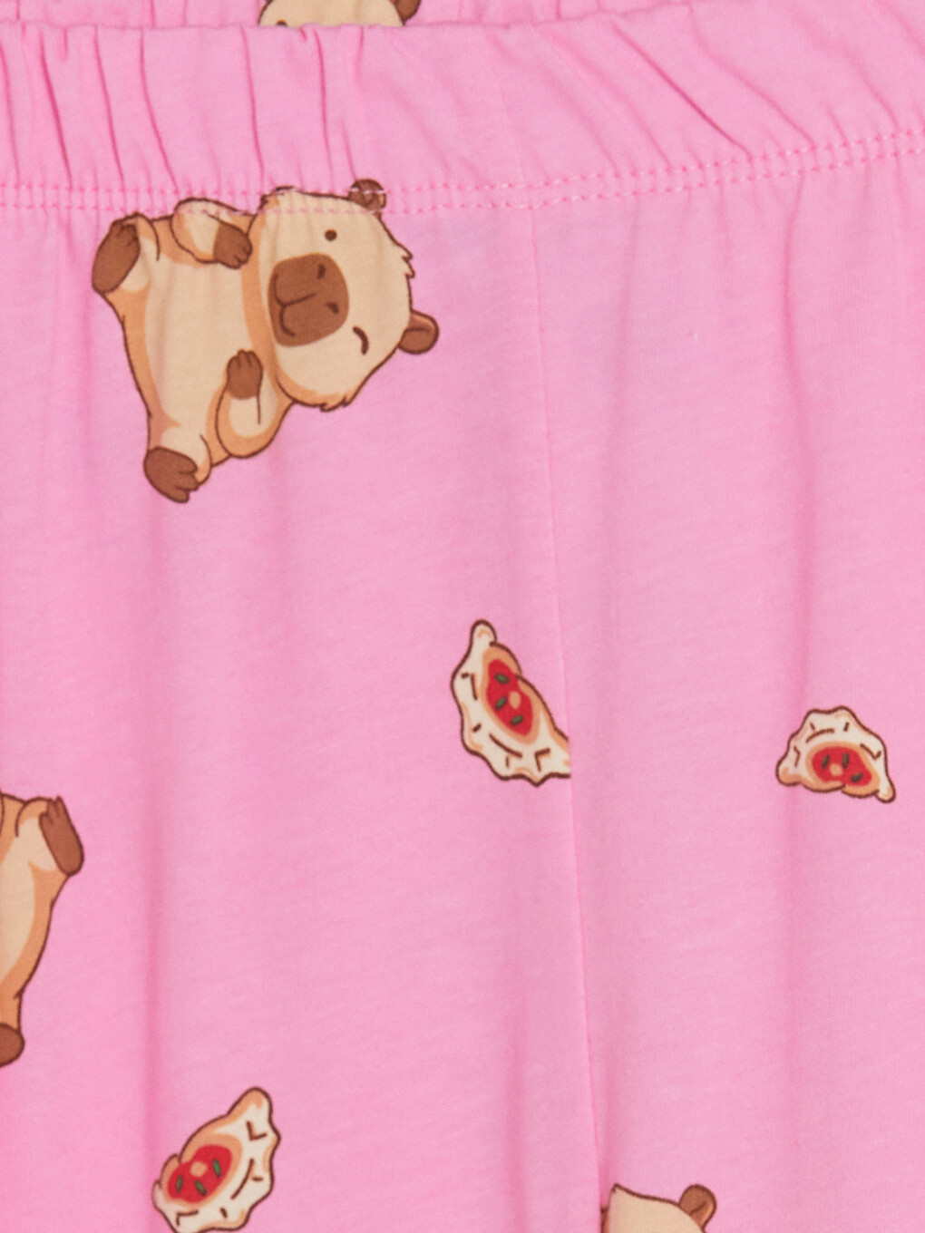 Pembe Bisiklet Yaka Baskılı Kız Çocuk Pijama Takım-5