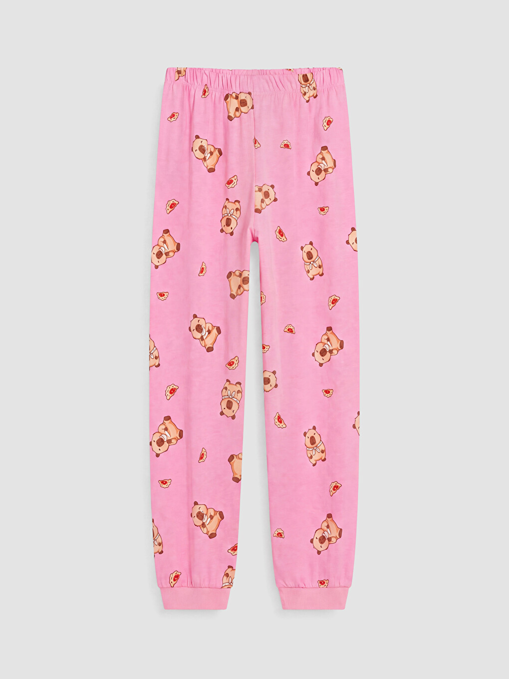 Pembe Bisiklet Yaka Baskılı Kız Çocuk Pijama Takım-6