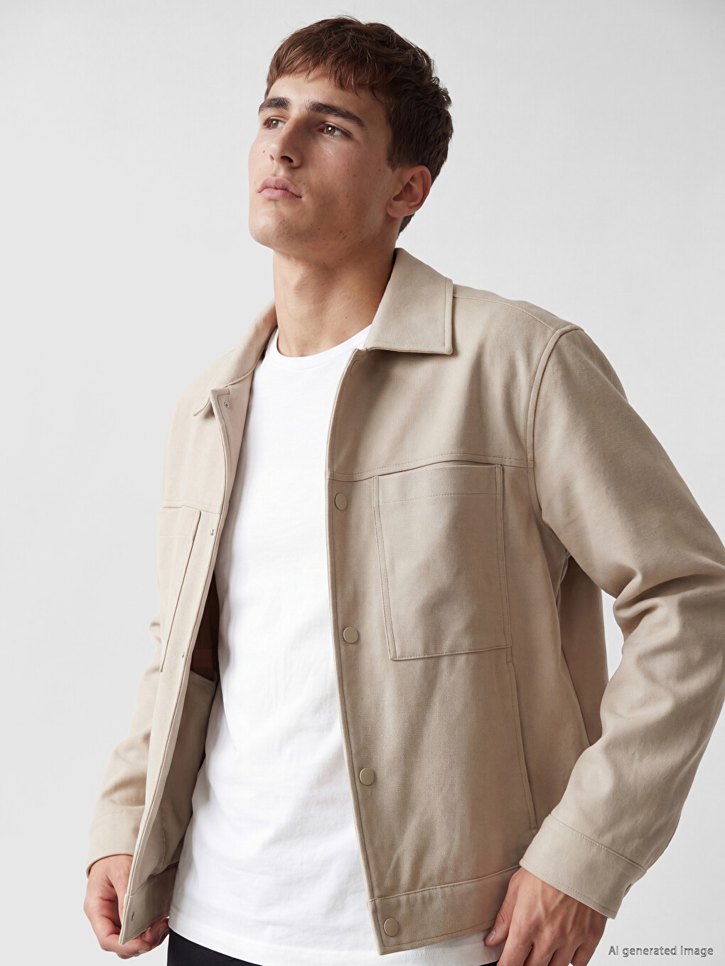 Man Beige Jacket