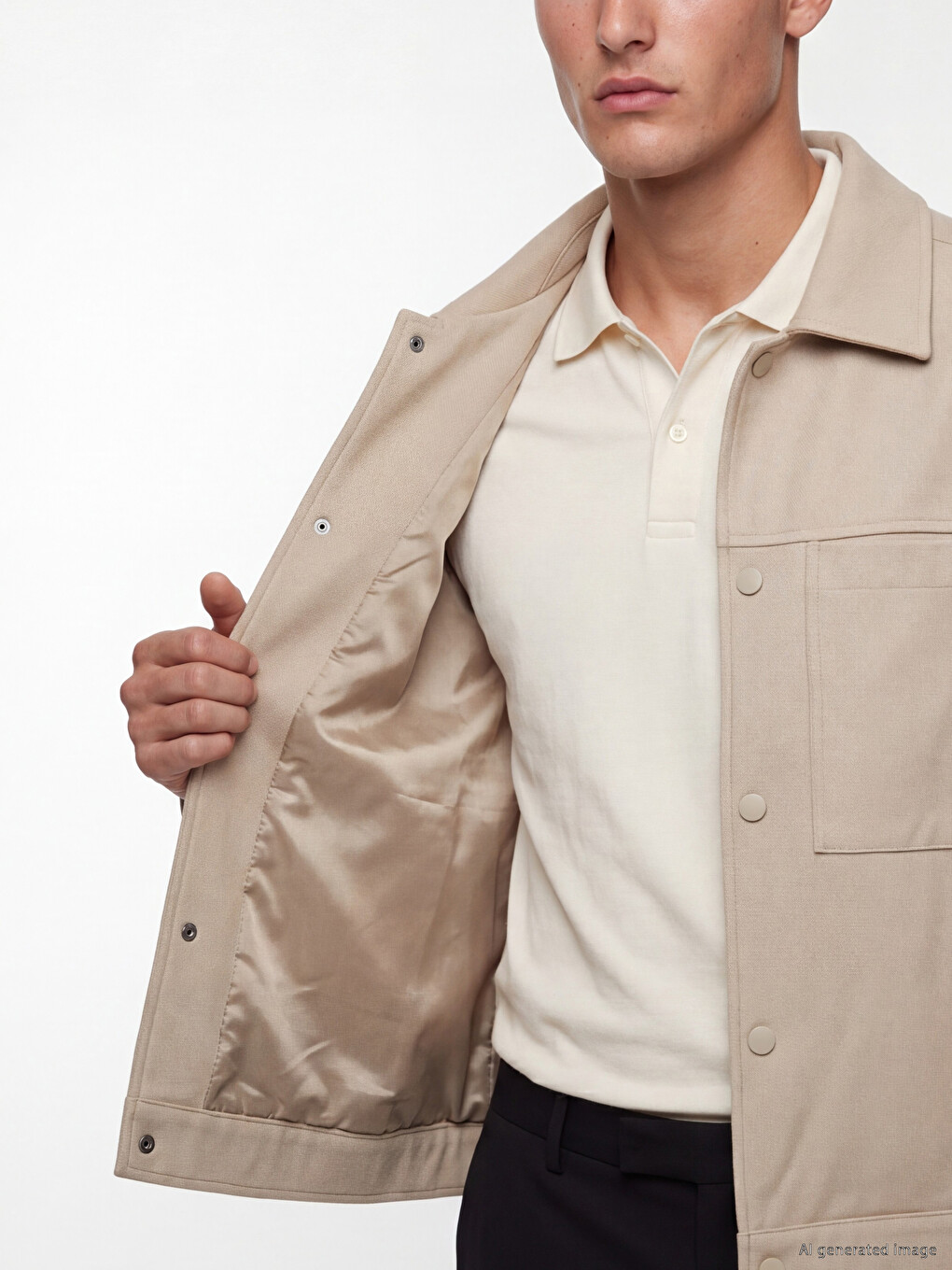 Man Beige Jacket-2