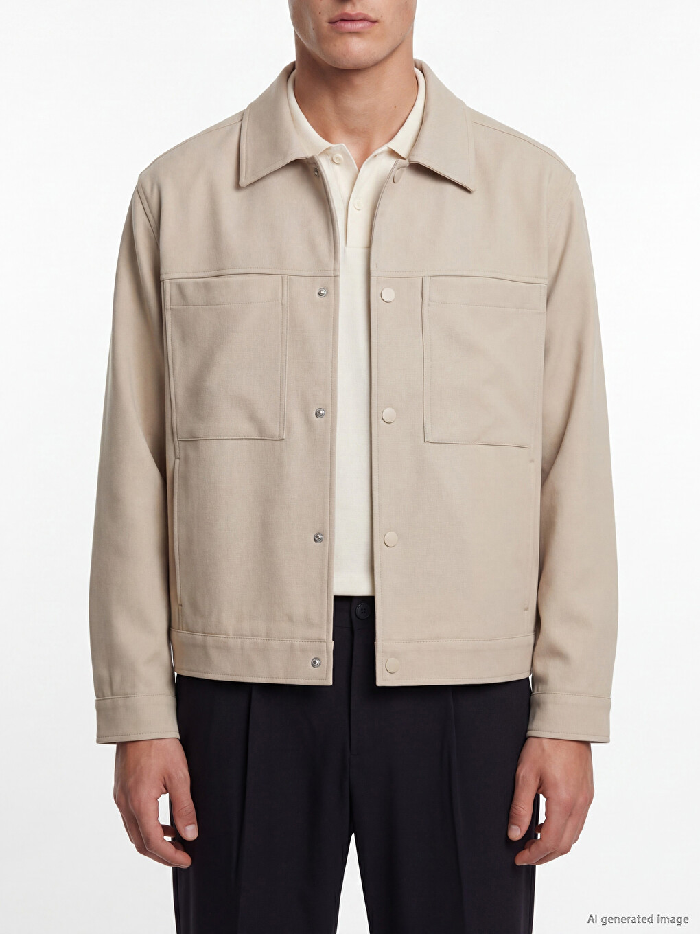 Man Beige Jacket-3