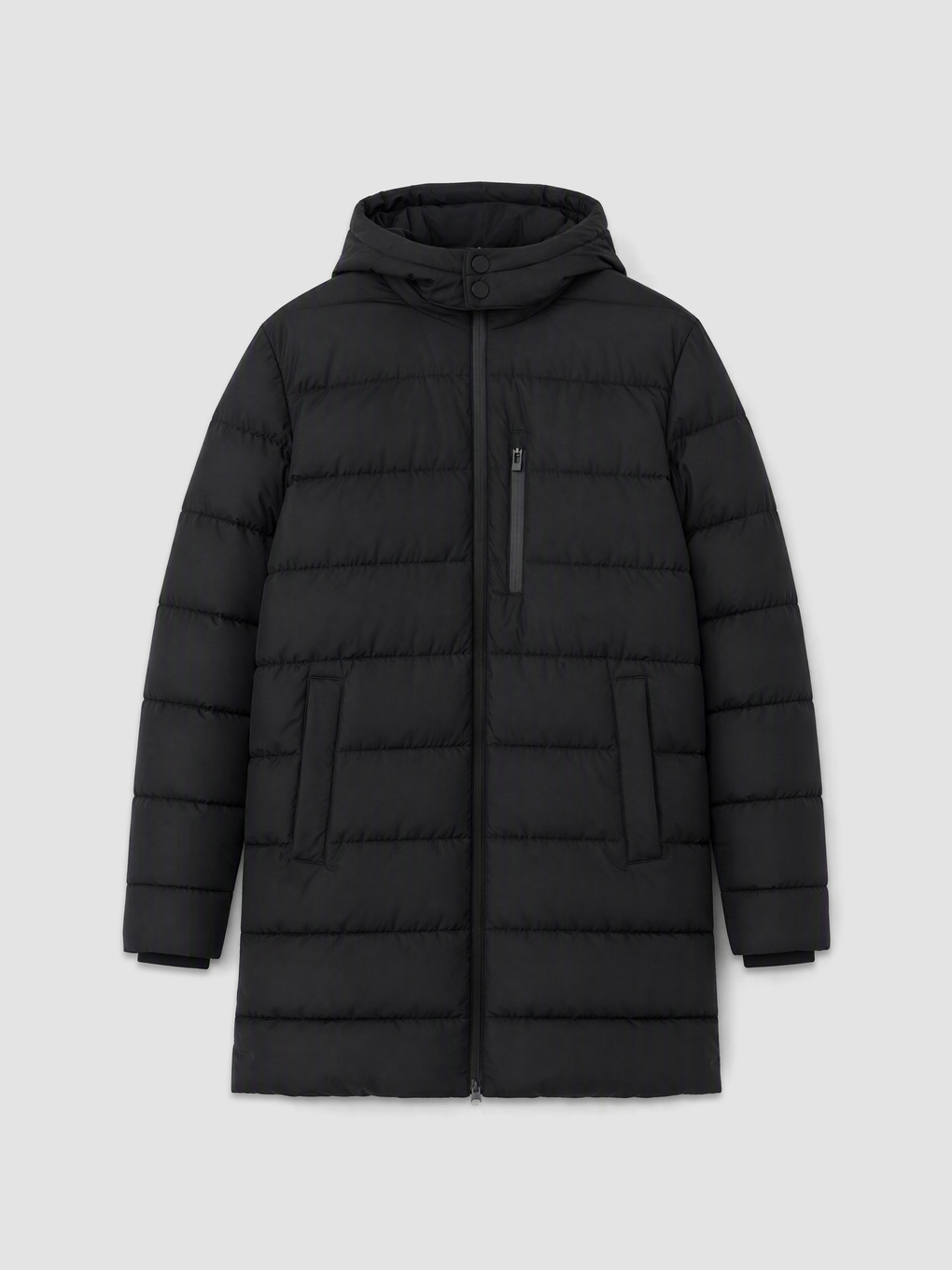 Siyah Regular Fit Kapüşonlu Erkek Mont-3