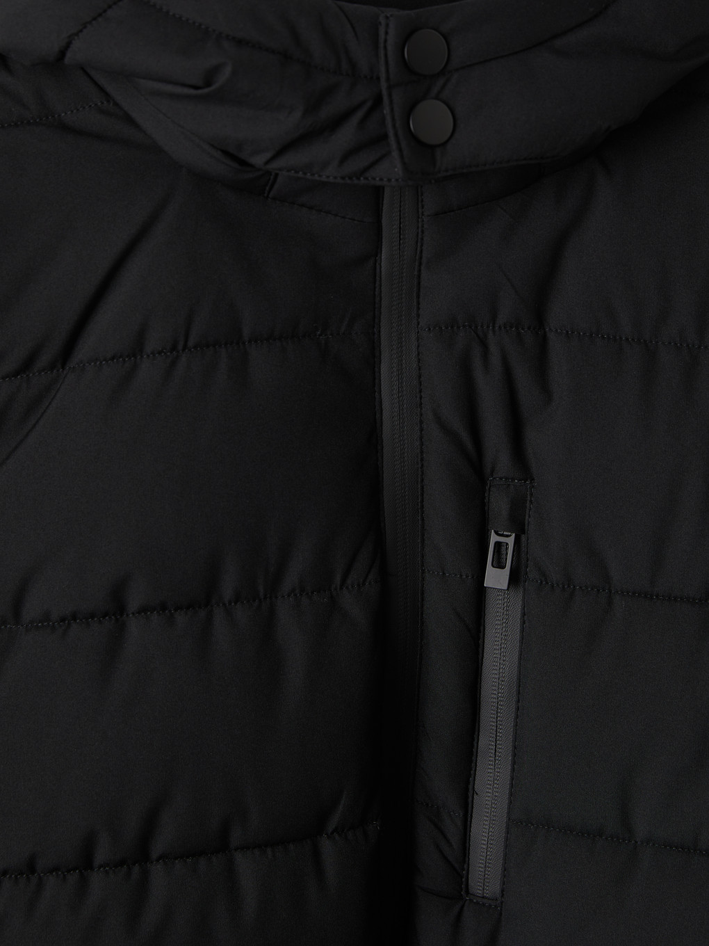 Siyah Regular Fit Kapüşonlu Erkek Mont-5