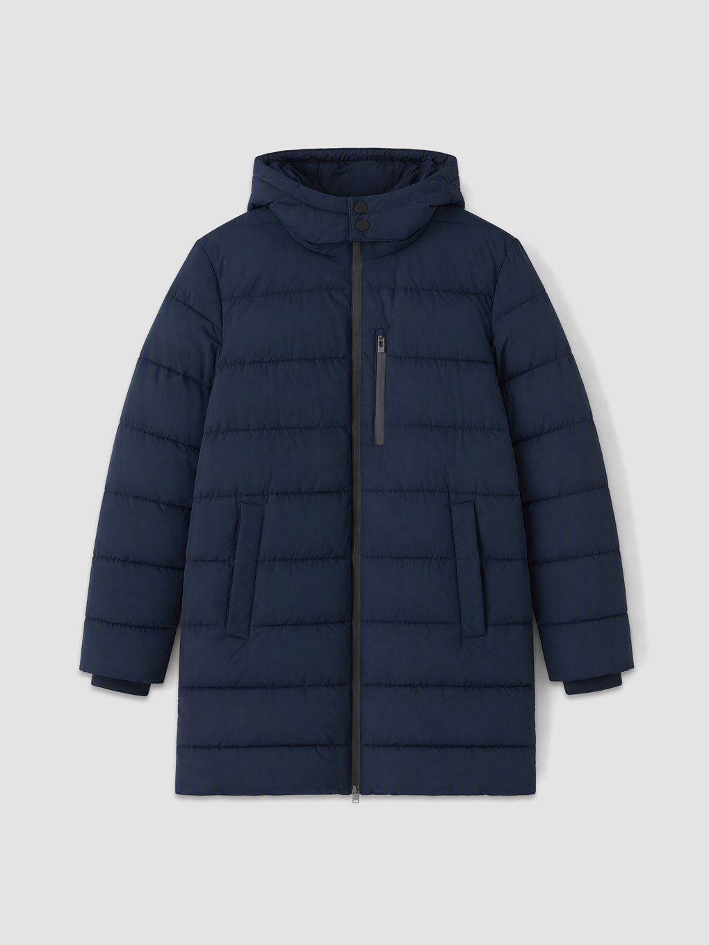 Lacivert Regular Fit Kapüşonlu Erkek Mont-3