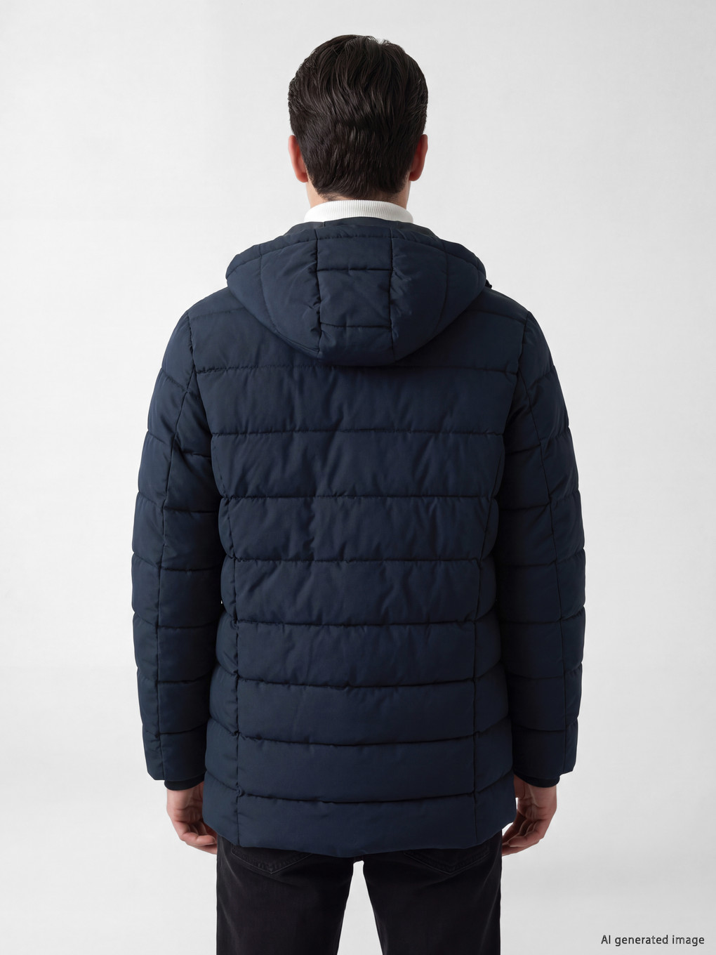 Lacivert Regular Fit Kapüşonlu Erkek Mont-2