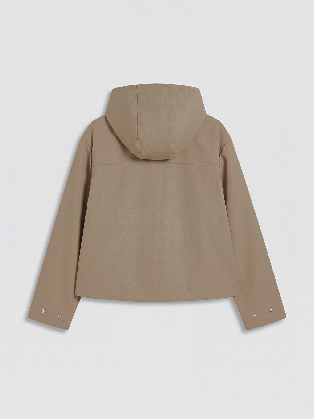 Haki Kapüşonlu Oversize Kadın Yağmurluk-6