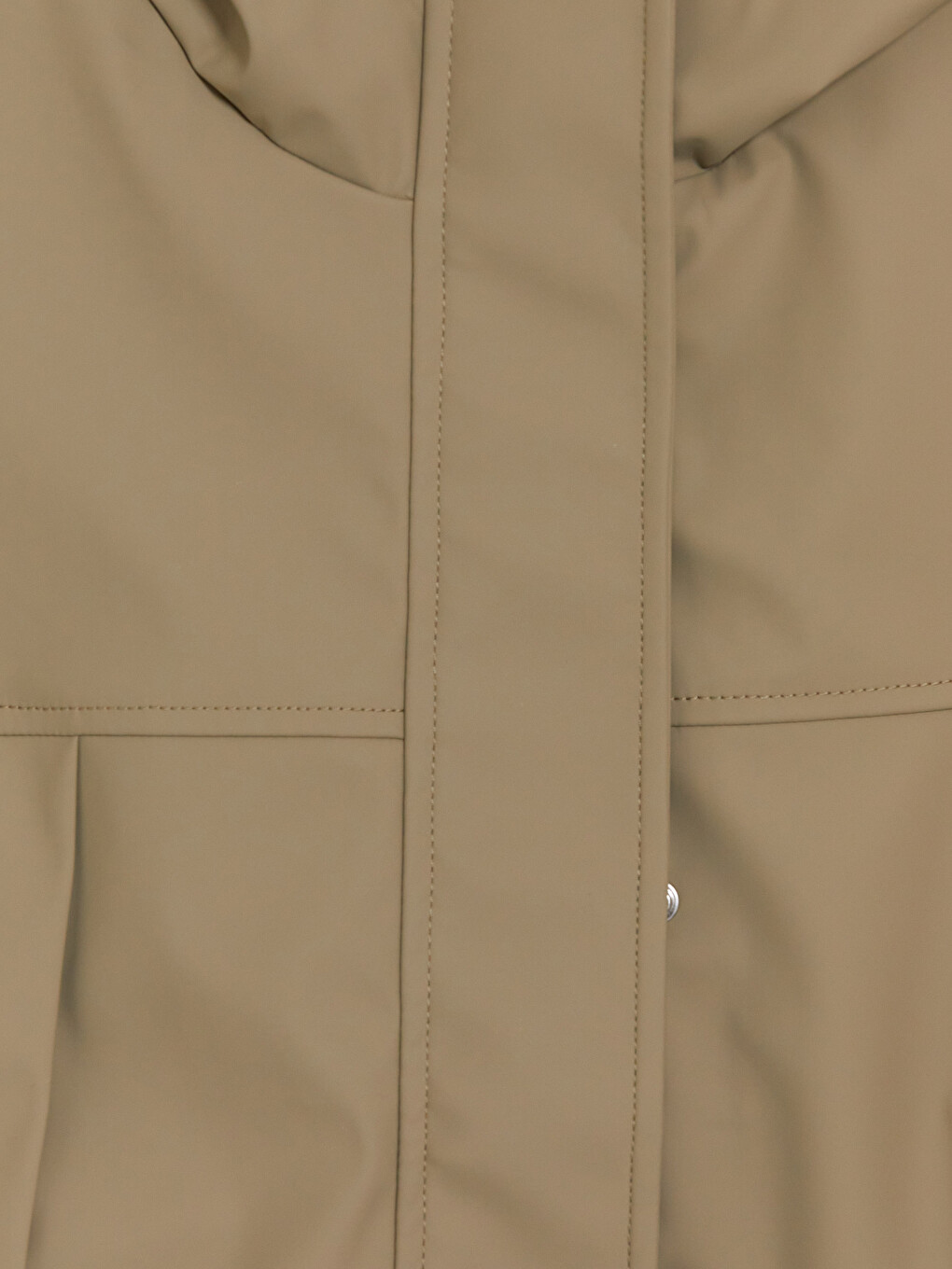 Haki Kapüşonlu Oversize Kadın Yağmurluk-7
