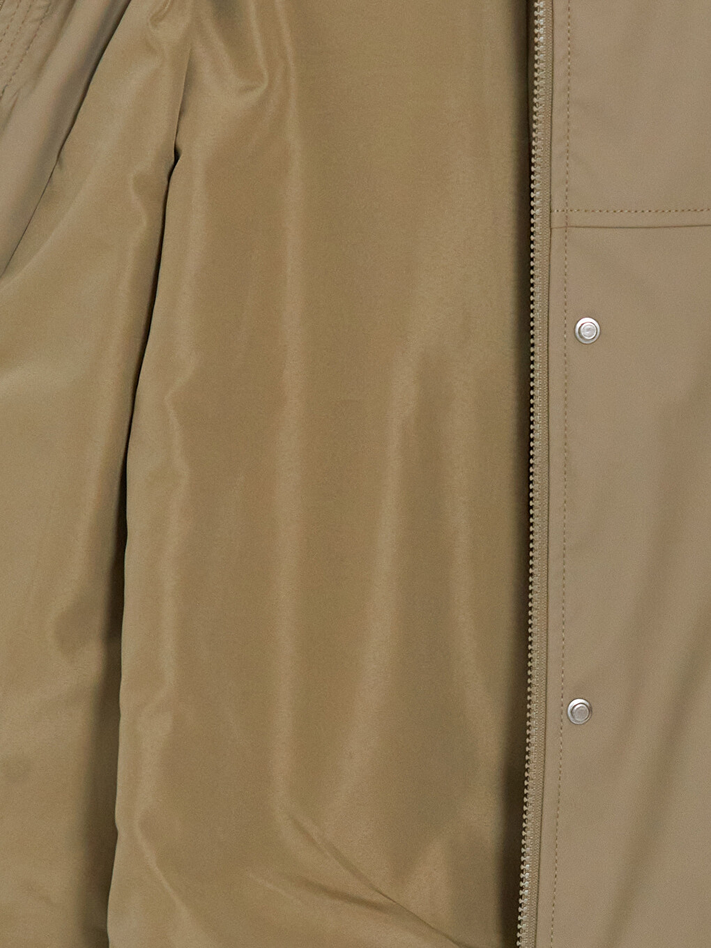 Haki Kapüşonlu Oversize Kadın Yağmurluk-9