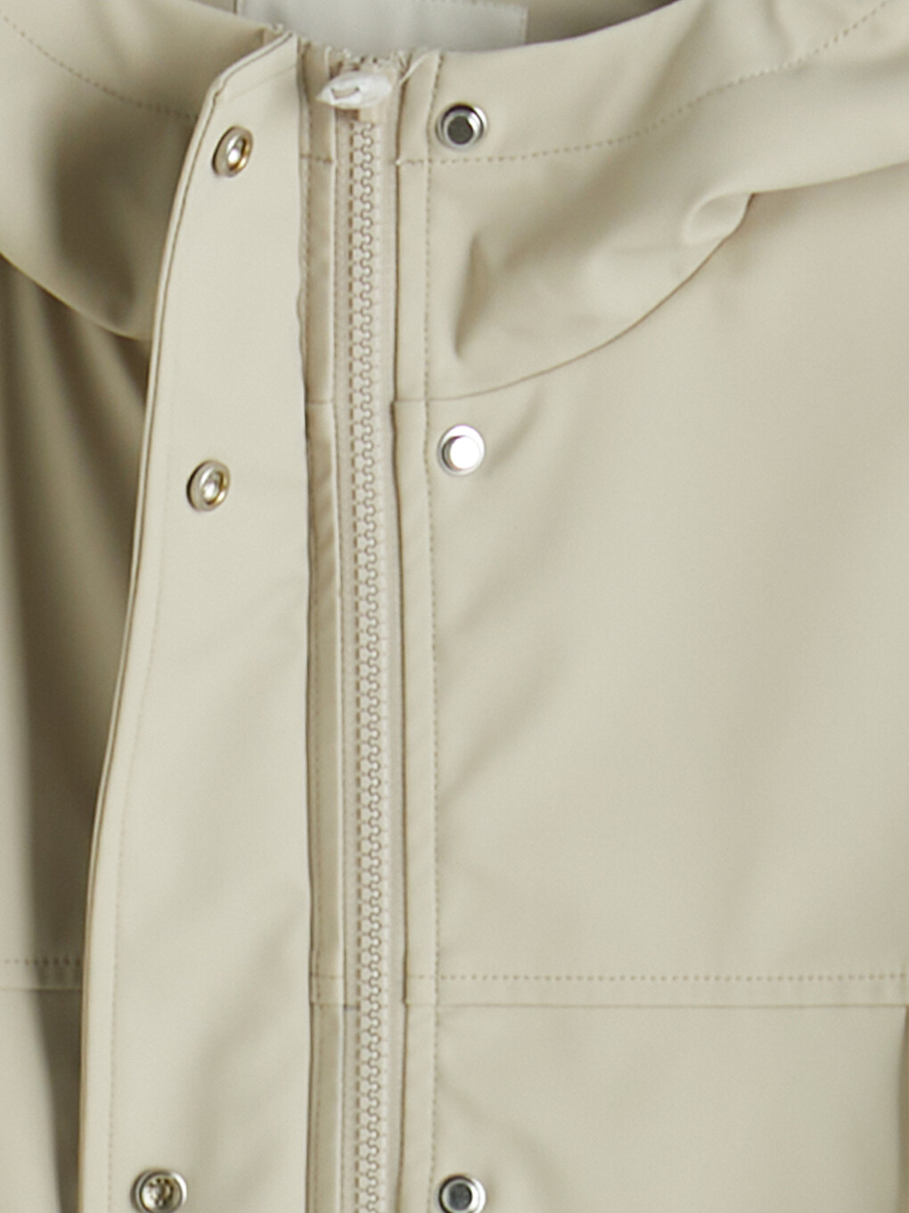 Bej Kapüşonlu Oversize Kadın Yağmurluk-8