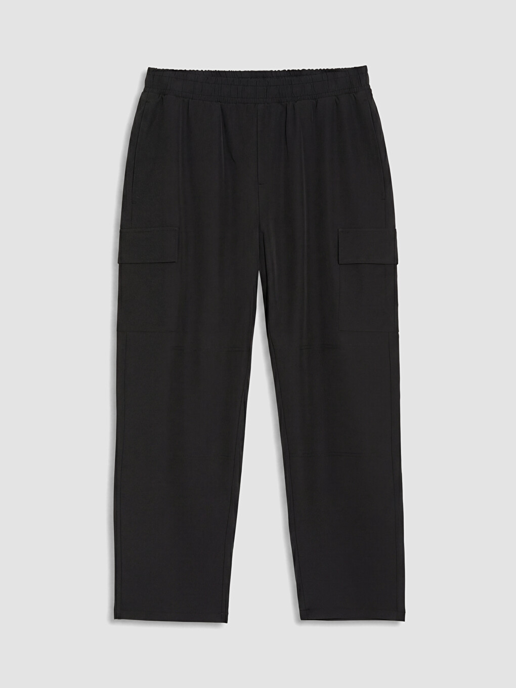 Siyah Loose Fit Erkek Kargo Eşofman Altı-4