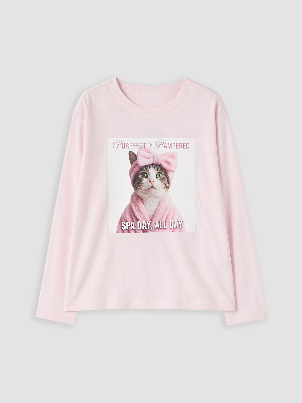 Pembe Baskılı Kız Çocuk Pijama Takımı-1