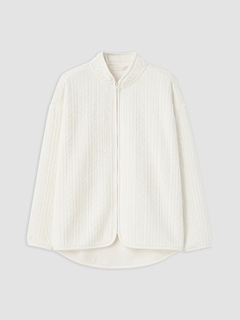 Baseball Collar Patterned Women's Plush Pyjamas Top-4
