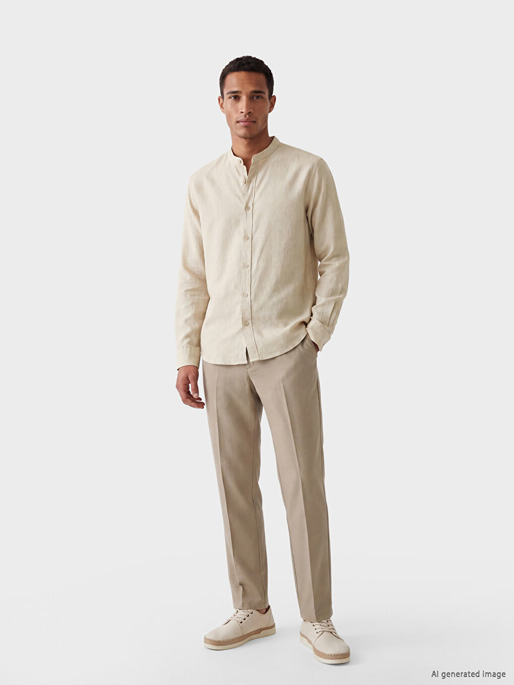 Regular Fit Linen Blend Men's Shirt-1