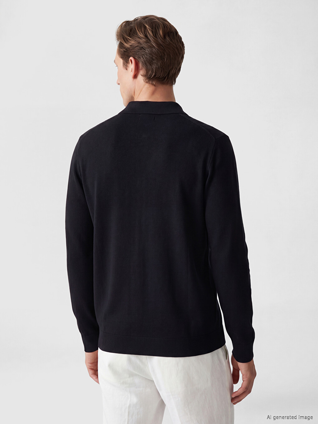 Regular Fit Polo Collar Men's Knitwear Cardigan-2