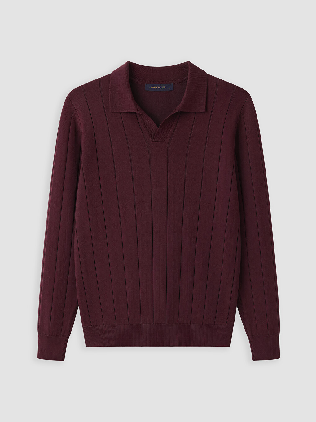 Bordo Polo Yaka Erkek Triko Kazak