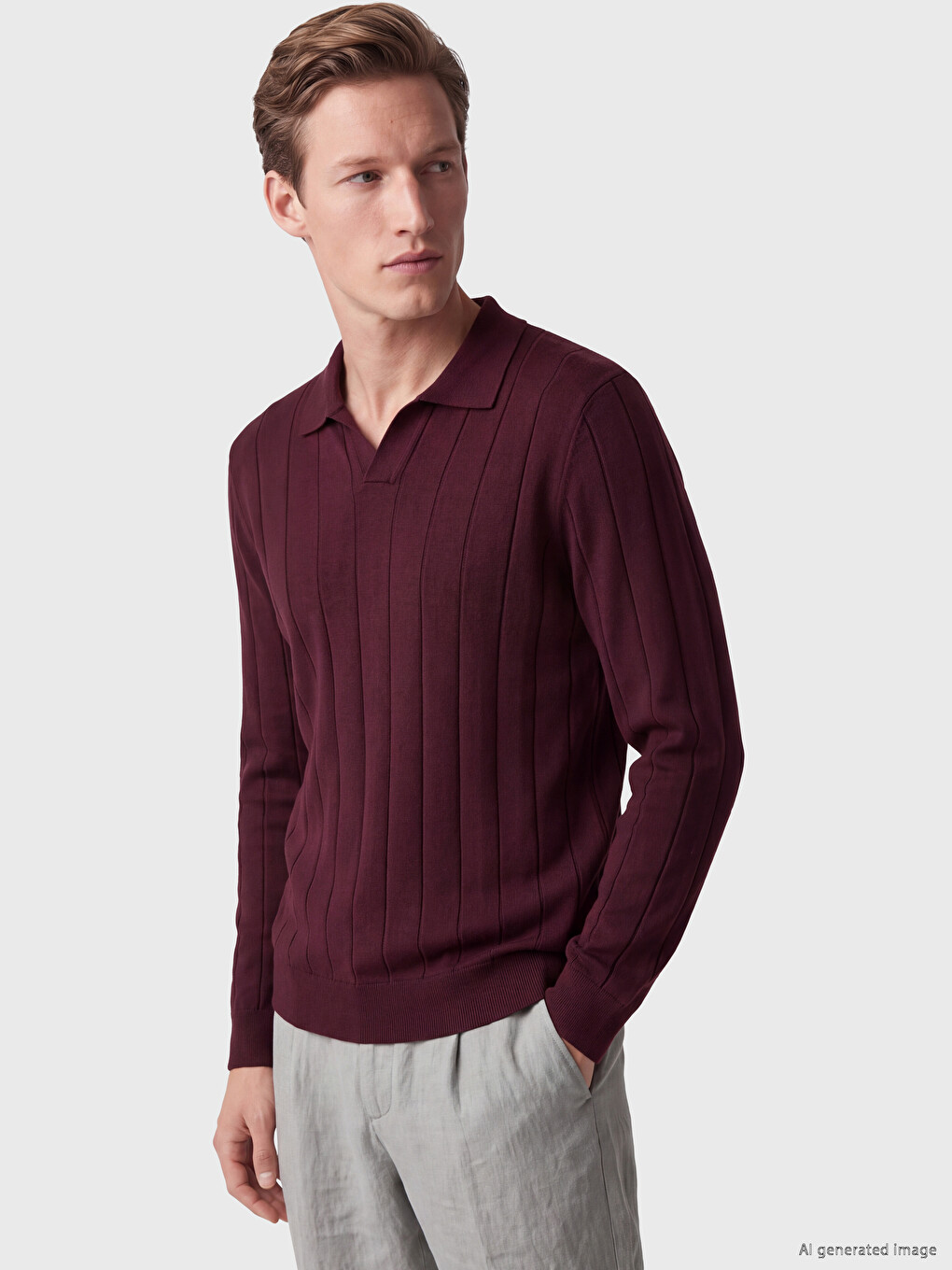 Polo Collar Men's Knitwear Sweater-1