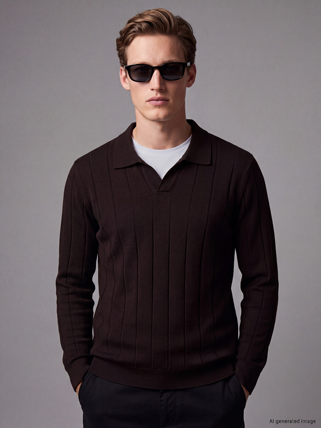 Polo Collar Soft Touch Men's Knitwear Sweater
