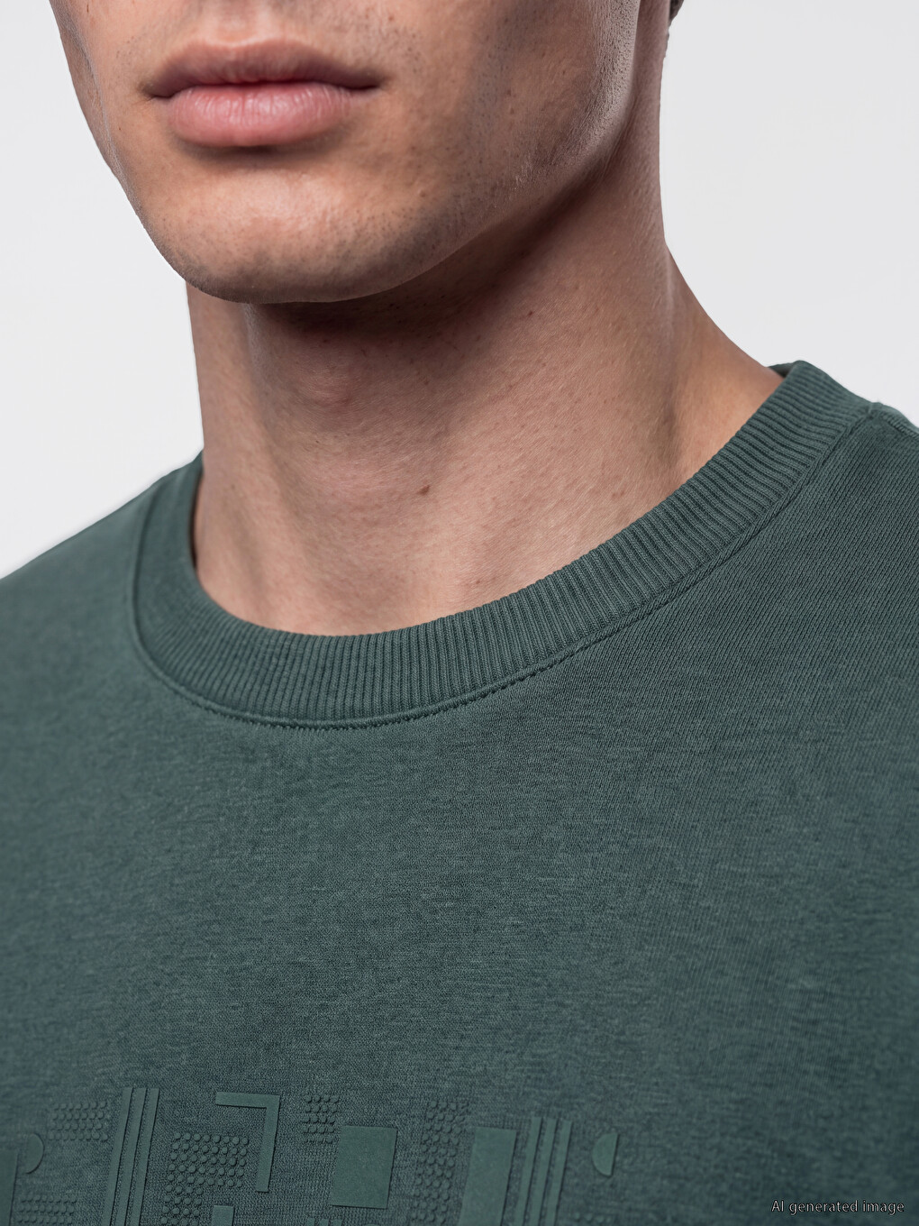 Crew Neck Printed Men's Thick Sweatshirt-2