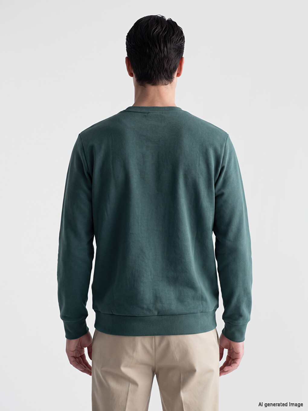 Crew Neck Printed Men's Thick Sweatshirt-3