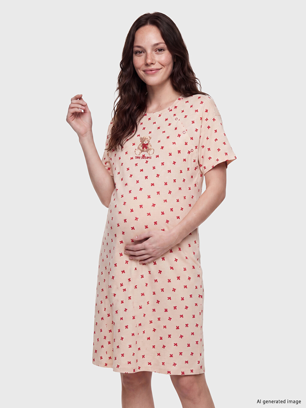 Crew Neck Embroidered Women's Nightdress-1