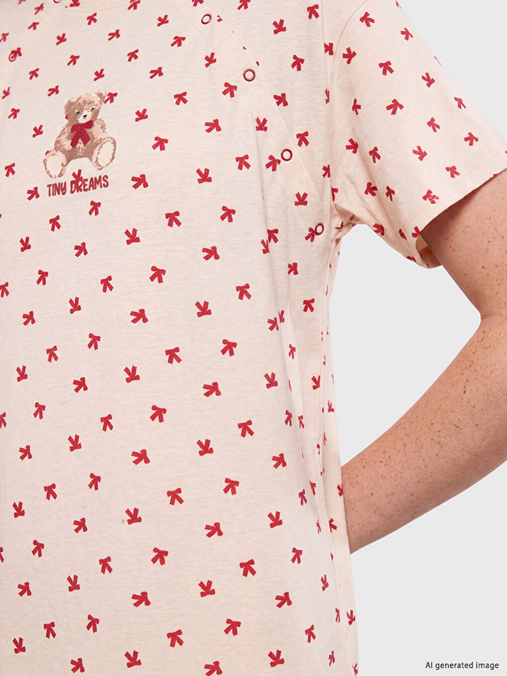 Crew Neck Embroidered Women's Nightdress-2