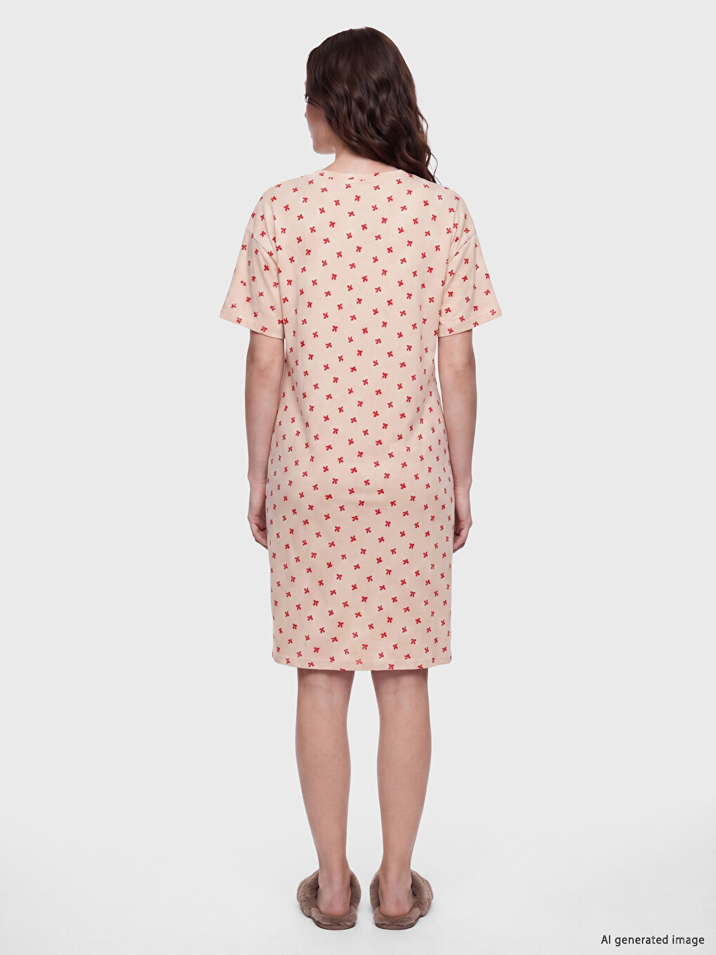 Crew Neck Embroidered Women's Nightdress-3