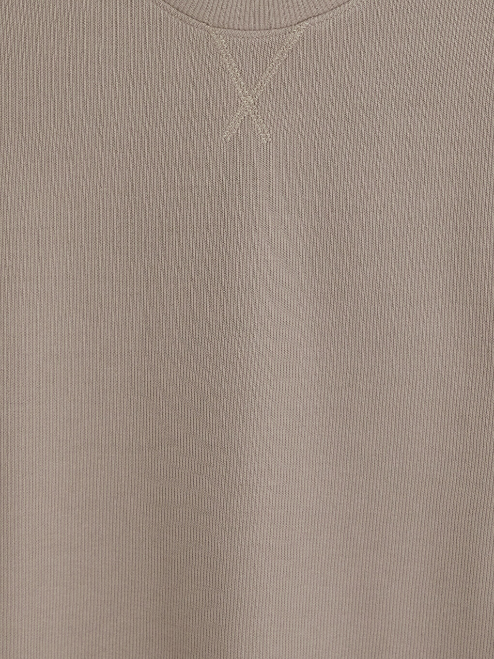 Bej Bisiklet Yaka Erkek Sweatshirt-1