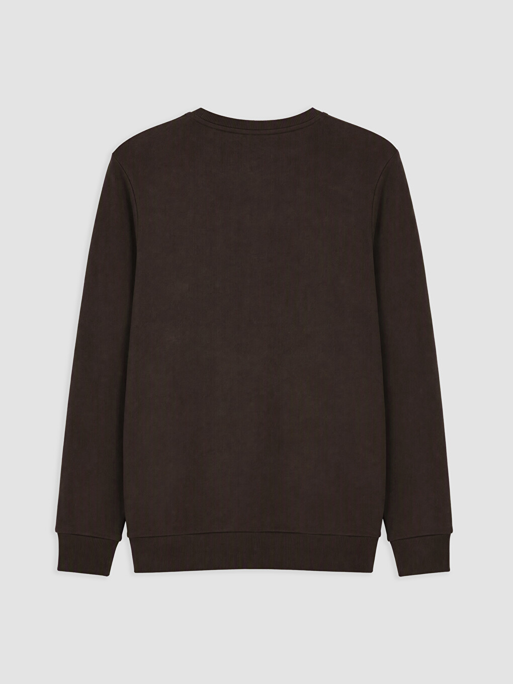 Kahverengi Bisiklet Yaka Erkek Sweatshirt-1